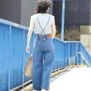 썸씽 프릭스스토어 별주 레이스업 살로펫 인디고 데님