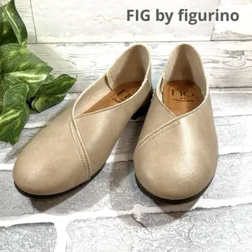 새상품급 FIG 플랫 슈즈 발볼 넓은 초경량 베이지 23.5cm