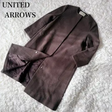 유나이티드 애로우즈 울 캐시미어 노카라 코트 롱 기장 34