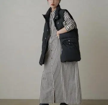 loungedress 스트라이프 긴팔 셔츠 원피스