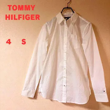 TOMMY HILFIGER 타미힐피거 화이트 도트 셔츠