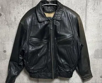 DAF 90s 빈티지 블랙 가죽 자켓 양가죽