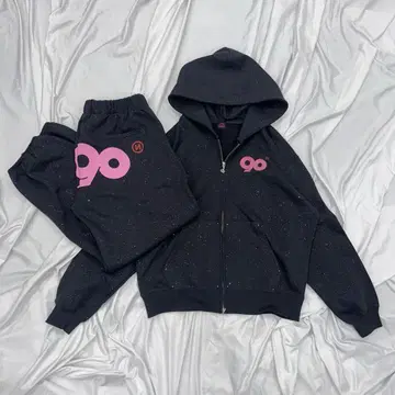 9090girl__ [ 90 Logo Glitter ] 셋업