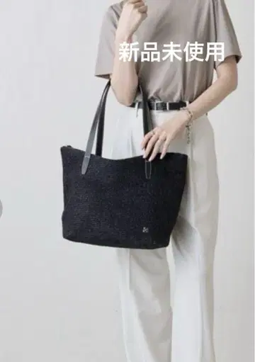 새상품 러셋russet 블랙 바스켓 토트백