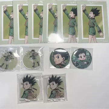 HUNTER x HUNTER 곤 엽서 캔뱃지 아크릴 스탠드 세트