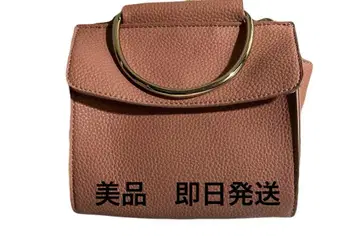 핑크 가죽 핸드백 골드 핸들