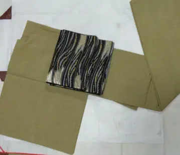 카노 코우 후쿠로 오비 블랙 브라운 바탕 사슴 무늬 파도