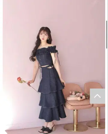 m me eme 엠미에메 티어드 데님 롱 스커트 FREE SIZE