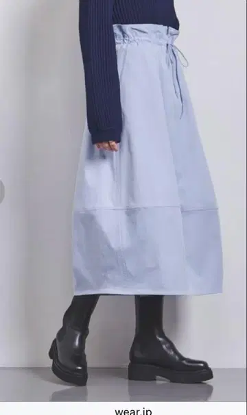 유나이티드 애로우즈 라이트 블루 드로스트 코쿤 스커트 새상품급