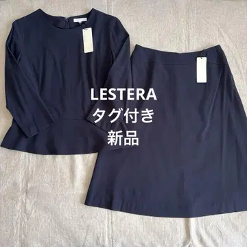 미사용! 레나운 LESTERA 스커트 셋업 수트 네이비 일본제