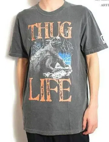 reversal M 사이즈 THUG LIFE 로고T 코튼T셔츠