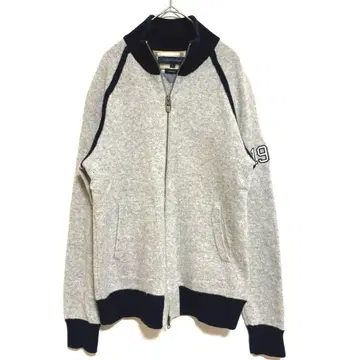 TOMMY HILFIGER 램스울 지퍼 블루종 스탠드 카라 로고