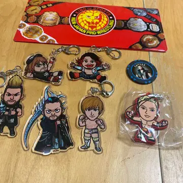 레어 귀중 신일본 프로레슬링 키링 세트 6개 메달 포함 나이토 오카다