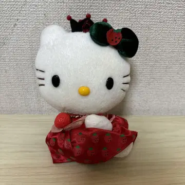 레트로 봉제 인형 헬로키티 딸기 20cm