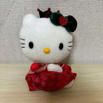 레트로 봉제 인형 헬로키티 딸기 20cm