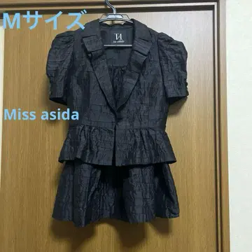 tae ashida 블랙 페플럼 자켓 수트 플레어 스커트 M 사이즈
