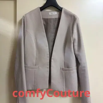 [ comfyCouture ] 얇은 베이지 노카라 자켓 오피스