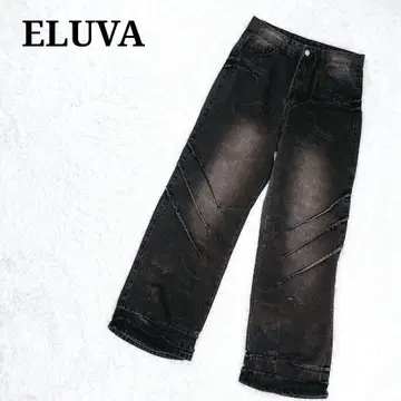 ELUVA 빈티지 가공 디자인 와이드 데님 사이즈 S