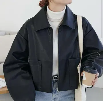 인조 가죽 숏 자켓