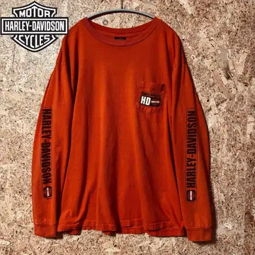 Harley-Davidson 롱 T셔츠 USA제 이글 프린트 구제 의류