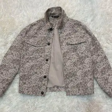 올 패턴 디자인 자수 자카드 블루종