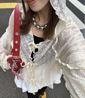 CIAOPANIC 레이스 메로우 후디 상의
