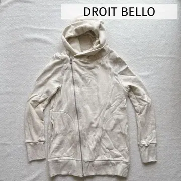 DROIT BELLO 사선 지퍼 아이보리 후드티 라이더