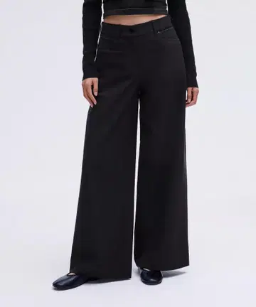 룰루레몬 lululemon 블랙 와이드 팬츠 코튼 혼방
