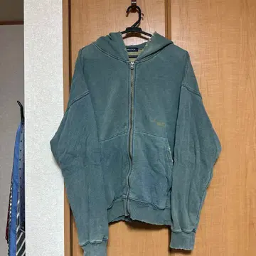 빈티지풍 Nautica 풀 집업 후드티 청록색 크롭 기장