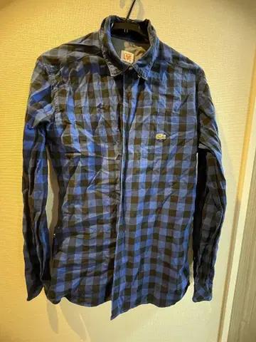 LACOSTE L!VE 파랑과 블랙 체크 셔츠 41