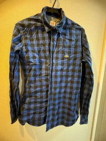 LACOSTE L!VE 파랑과 블랙 체크 셔츠 41