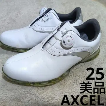 새상품급 AXEL 화이트 골프화 다이얼식 25
