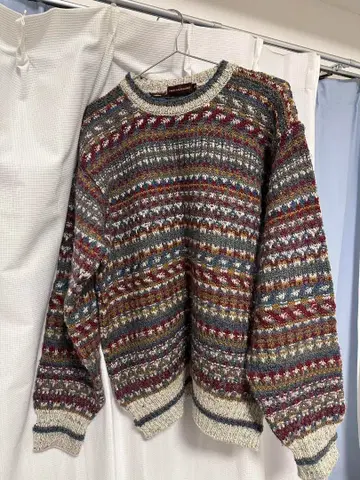 멀티 컬러 스트라이프 니트 스웨터