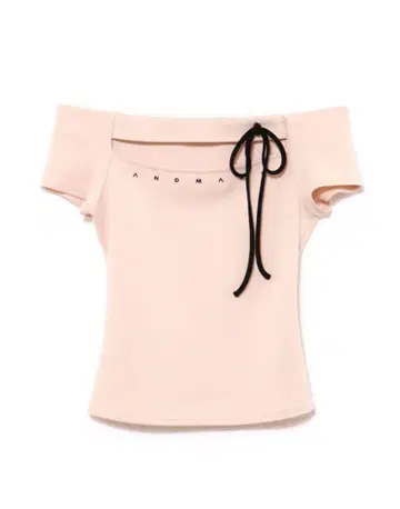 Andmary Dada ribbon tops pink beige