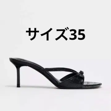 [새상품급] ZARA 버클 장식 리프 하이힐 샌들 35 자라