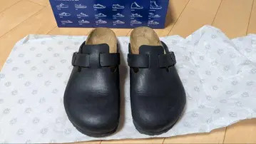 BIRKENSTOCK 보스턴 26.5cm 블랙 가죽 박스 있음