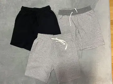 H&M 숏팬츠 3종 세트 블랙 그레이 스웨트 팬츠 묶음 판매