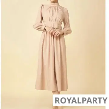 ROYALPARTY 하이넥 허리 마크 원피스