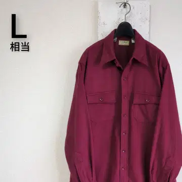 구제 의류 USA 엘엘빈 샤모어 셔츠 버건디 플란넬 셔츠 L