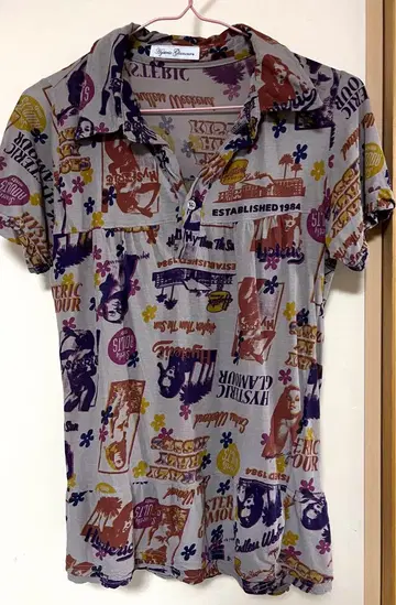 HYSTERIC GLAMOUR 히스걸 프린트 올 패턴 블라우스