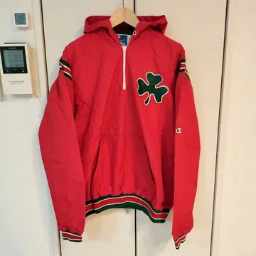 Champion 80's 빈티지 아이리쉬 나일론 후드티 레드 XL