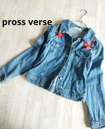pross verse 데님 자켓 꽃무늬 자수 겉옷 가을 새상품급