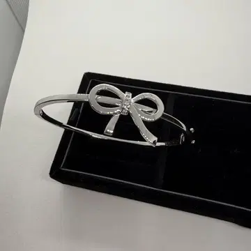 리본 모티브 실버 팔찌 뱅글 925