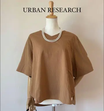 URBAN RESEARCH 벌룬 소매 여성용 카멜 플레어 상의