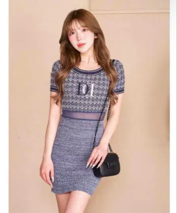 Darich DD 마린 보더 니트 미니 원피스