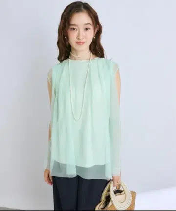 la boutique BonBon 튤 레이어드 티셔츠 민트