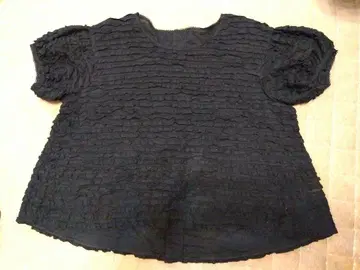 카네코 이사오 피코프릴 새상품급 블랙 프릴 블랙 퍼프 슬리브 셔츠