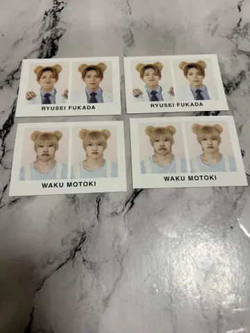 Wink up 곰돌이 귀 머리띠 카드 후카다 류세이 모토키 와쿠 4장