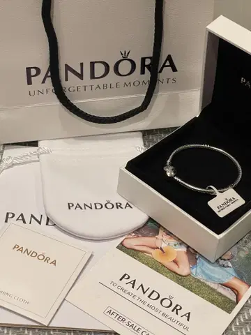 [ 새상품 ] PANDORA 하트 스네이크 체인 팔찌 판도라 16