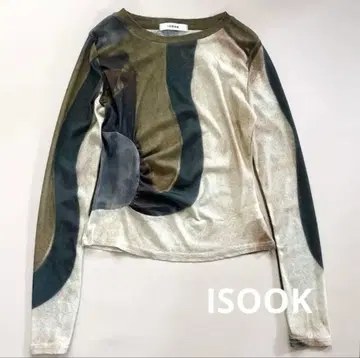 ISOOK 아이스 뉴앙스 패턴 시어 상의